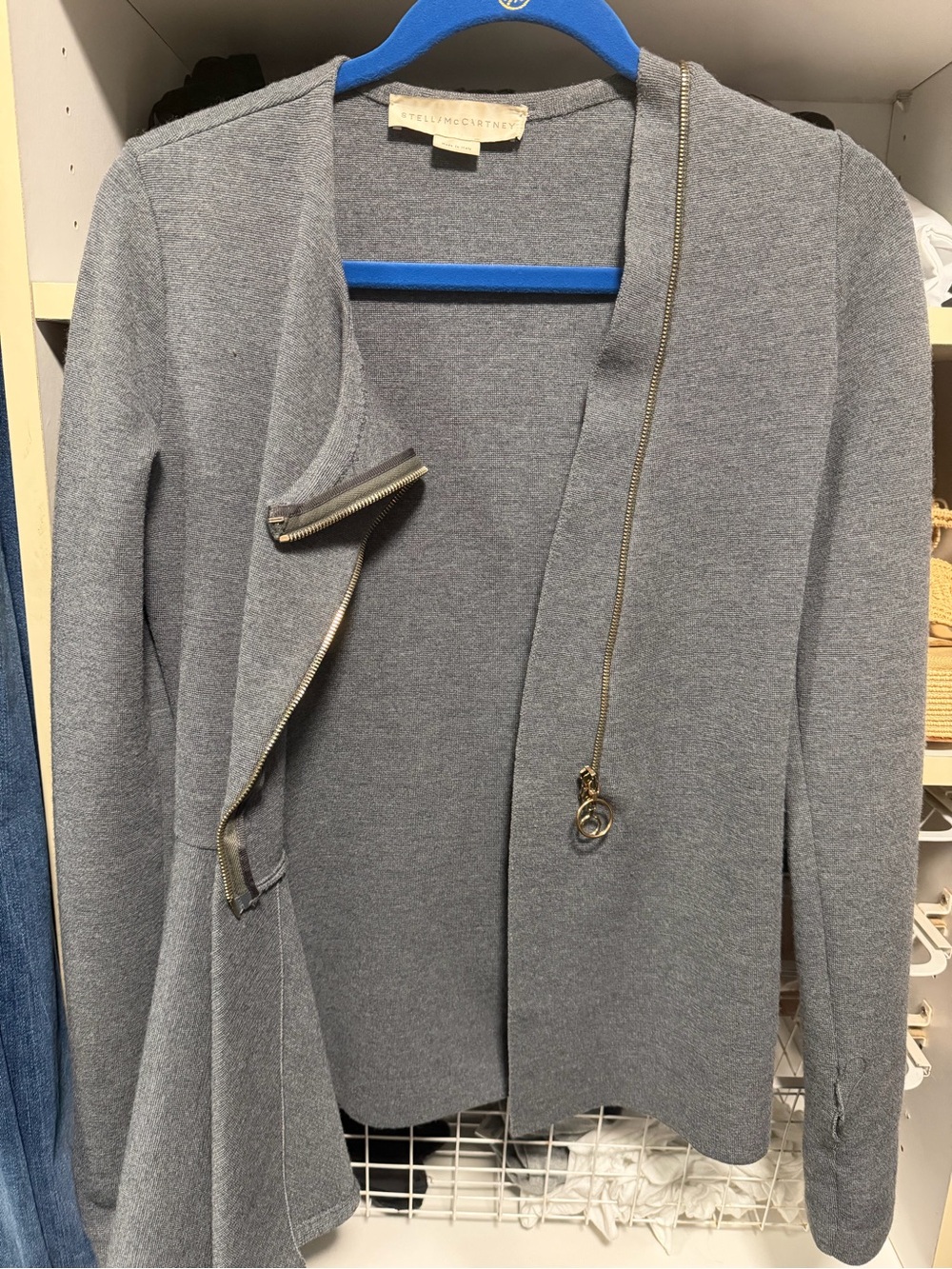 Stella McCartney Gray Zip-Wool Women's Jacket